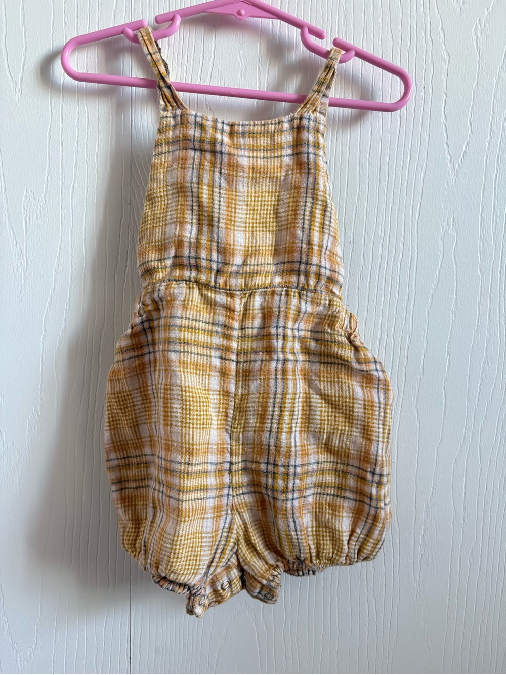 Nellie Quats Jump Rope Romper Hay Plaid